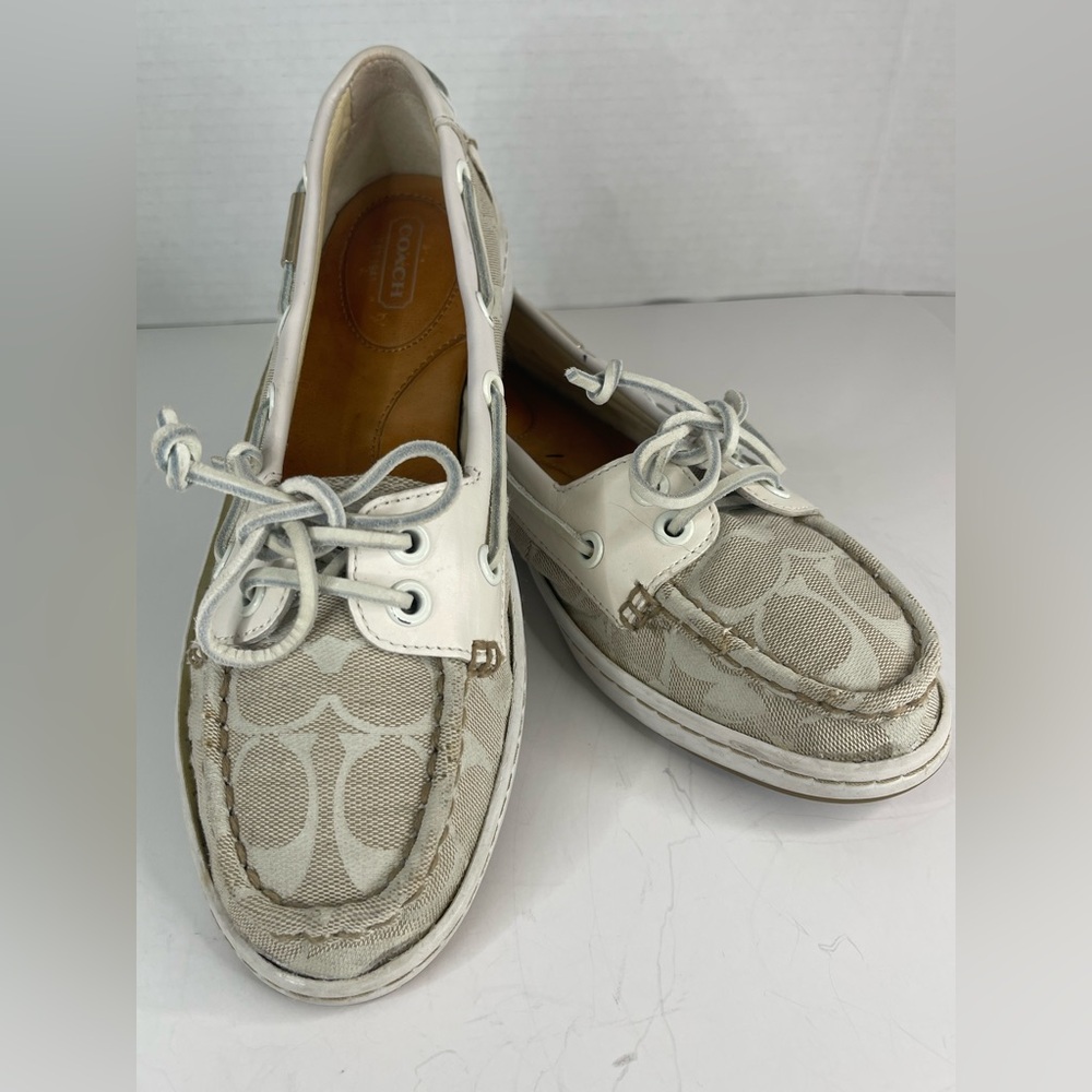 Coach Cream and White Boat Shoes - Picture 10 of 10